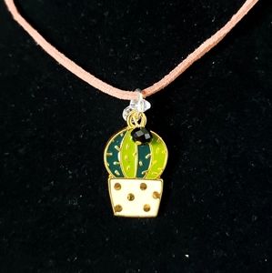 Cute Round Cactus Pendant Necklace